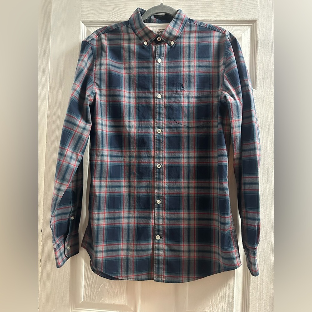 Original Penguin plaid flannel button-down shirt size medium